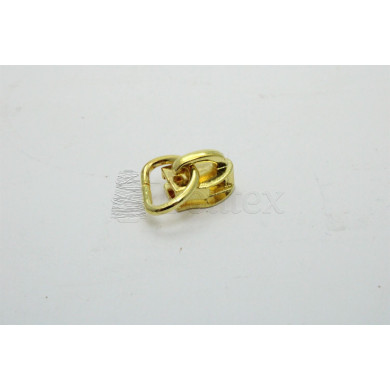 Cursor de Fechos Espiral 6mm patilha livre meia lua dourado