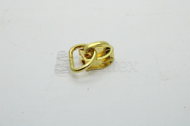 Cursor de Fechos Espiral 6mm patilha livre meia lua dourado