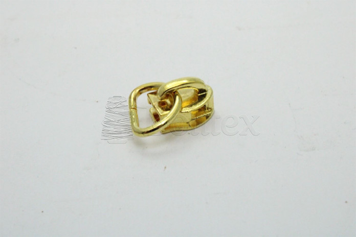 Cursor de Fechos Espiral 6mm patilha livre meia lua dourado