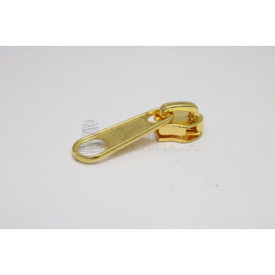 Cursor de Fechos Espiral 6mm patilha livre dourado