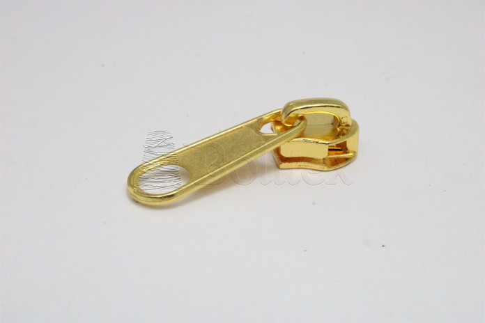 Cursor de Fechos Espiral 6mm patilha livre dourado