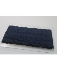 Passe-fita algodão bordado inglês 55mm | Azul marinho