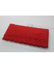 Passe-fita algodão bordado inglês 55mm | Vermelho