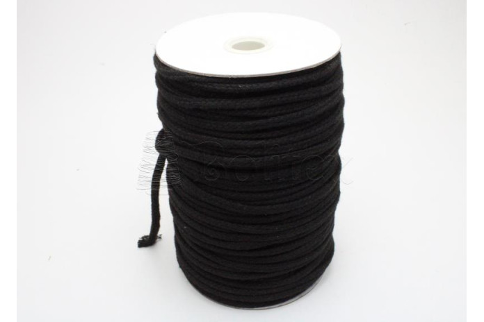 Cordao Algodao 4mm Preto (Bob. 100Mts)