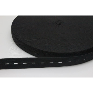 Elastico Fita Caseada 20mm Preta 30mts/rolo