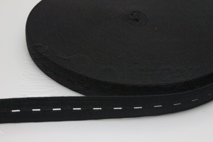 Elastico Fita Caseada 20mm Preta 30mts/rolo