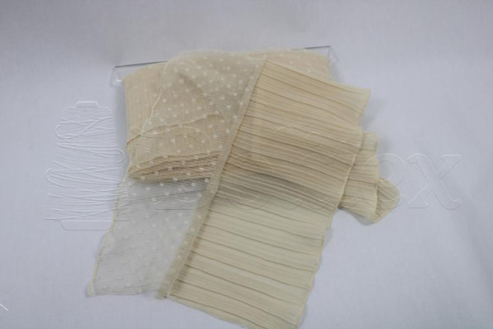 Tira plissada c/tule 135mm ref. 333728 cor 3 bege