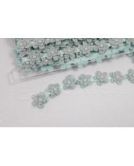 Fita flores c/perola ref.858193 cor 16 verde agua