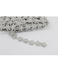 Fita flores c/perola ref.858193 cor 34 cinza